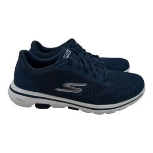 Skechers Go Walk 5 Running Shoes Women's Size 9 Navy Blue Sneakers Lace Up 15902